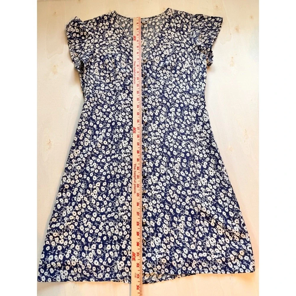 Rails HELENA Mini Floral Dress XS Navy Camellia Summer Flutter-sleeve Minidress
